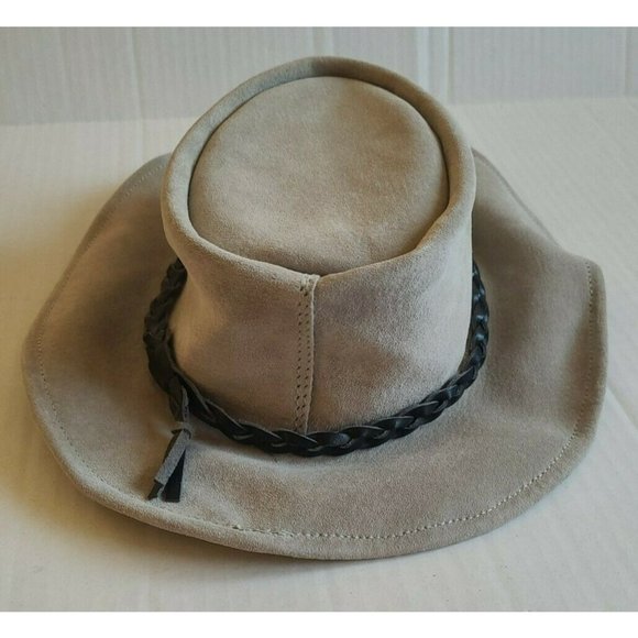 Walkabout Hats Gray Leather Outback Hat  -  Cowboy Hat Rodeo - Picture 3 of 8